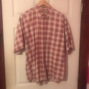 Bill Blass Multicolor Plaid Short Sleeve Button Down Shirt Mens XL